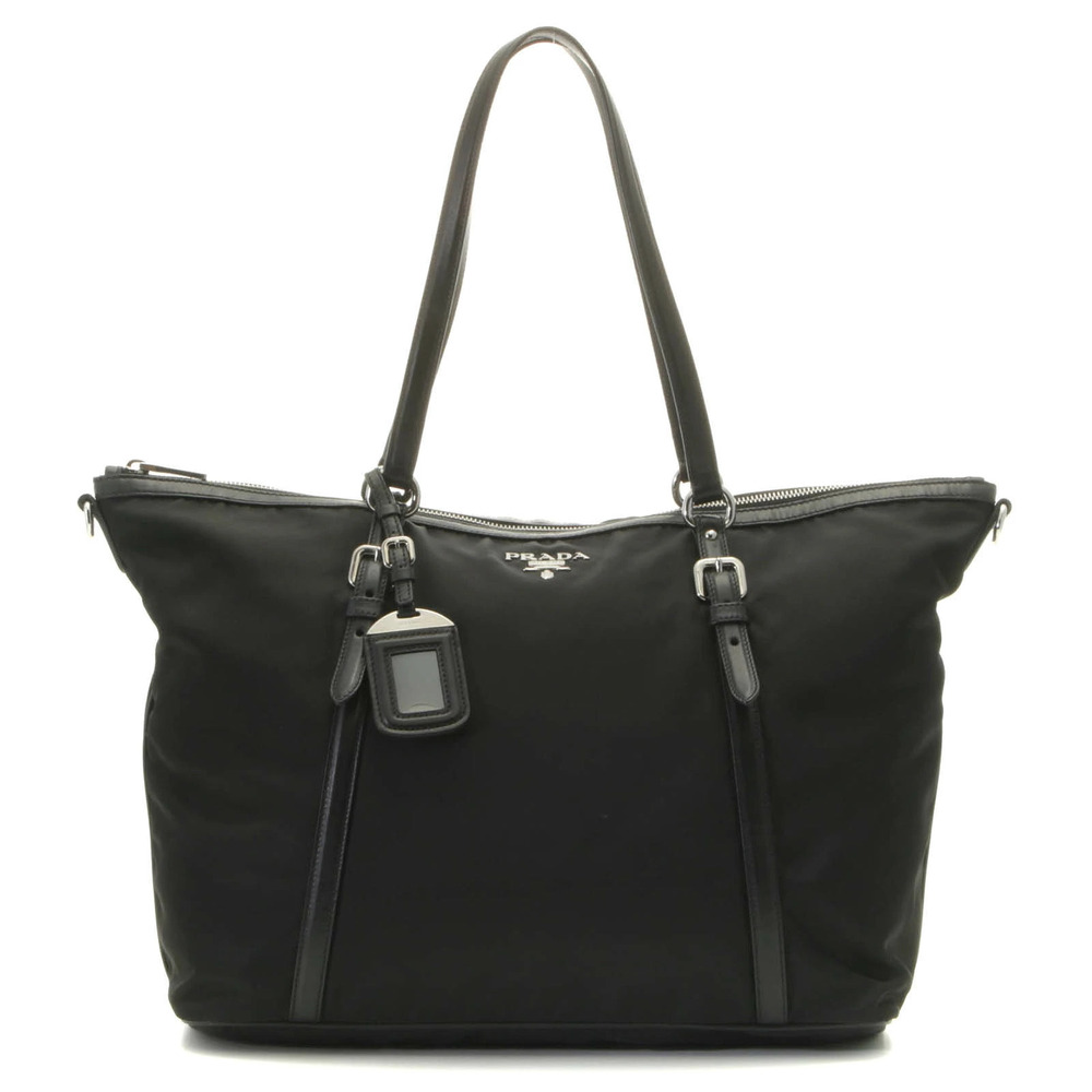 Prada Arque Vitello Daino Leather Hobo Shoulder Bag Black